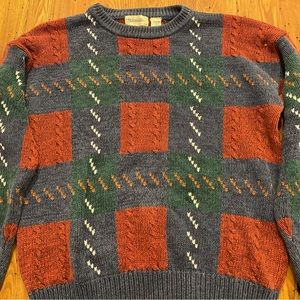 Vintage St John’s Bay Mens XL Patchwork Sweater
